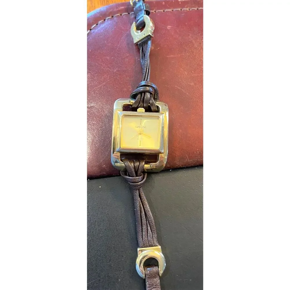 Women's  Massini Quartz Watch, Gold Tone With Leather and Metal Band